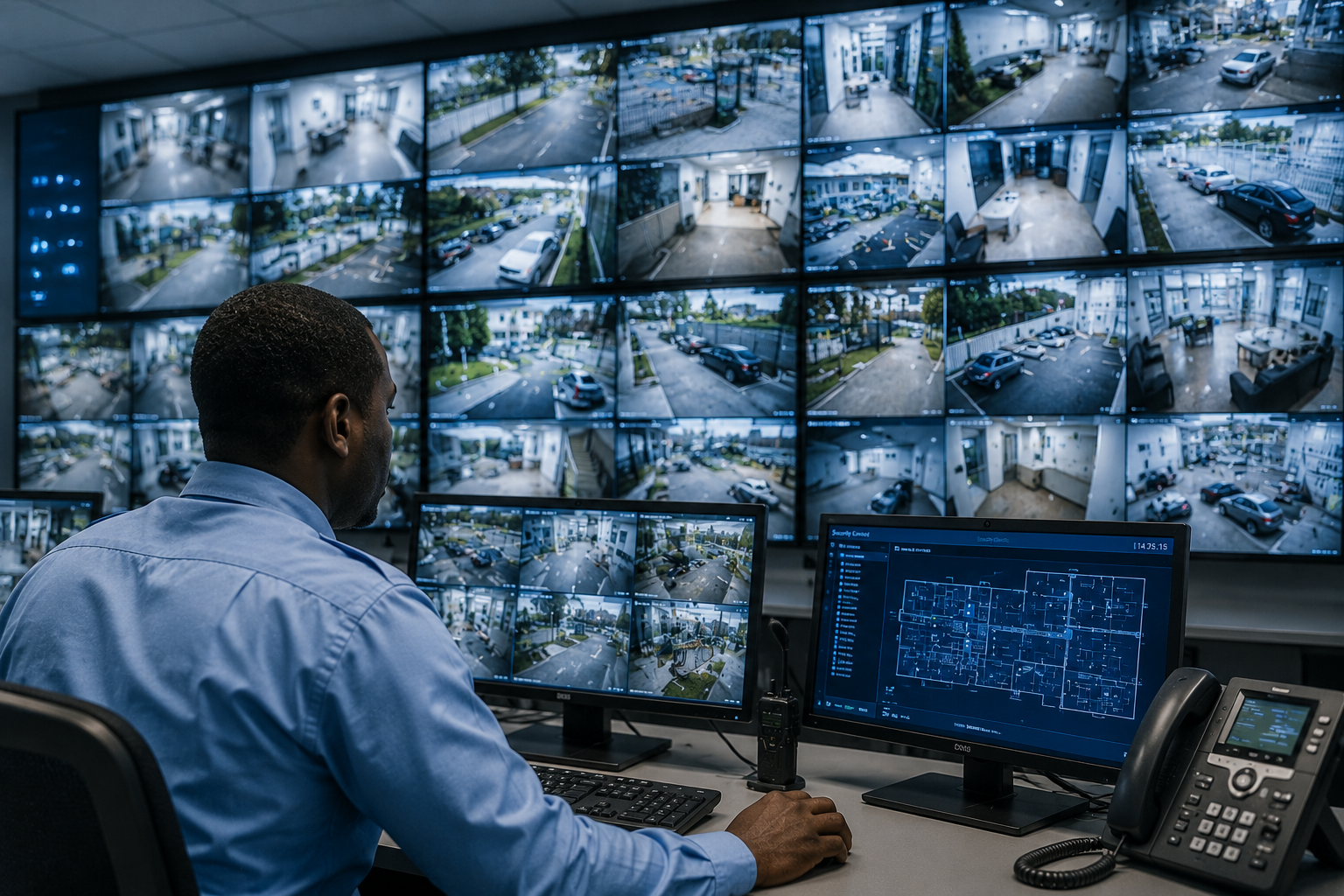 CCTV and security control room